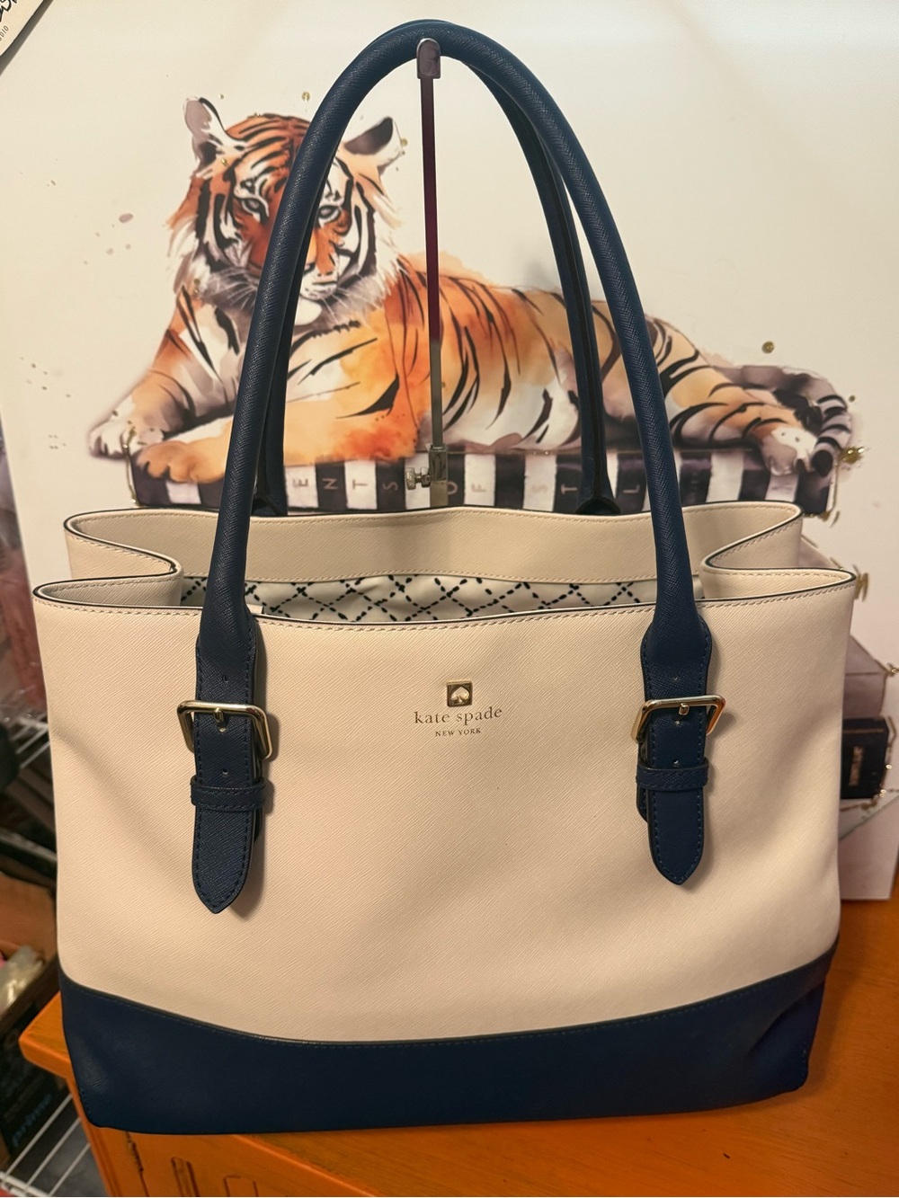 Kate Spade Cove Street Colorblock Airel Tote Bag EUC